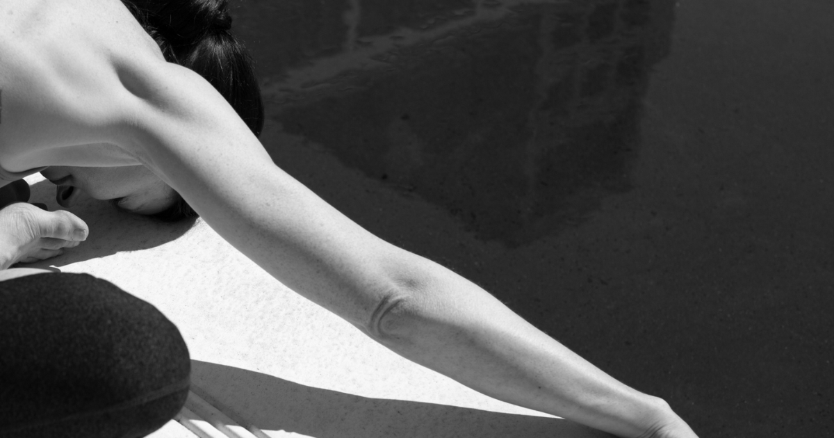 A women doing yoga